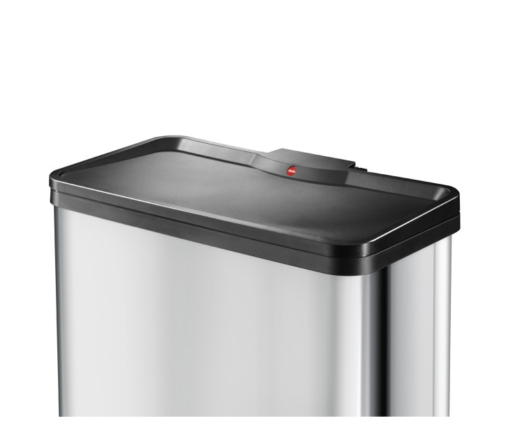 Waste sorting bin with pedal Öko trio Plus L / 3x9L / stainless steel