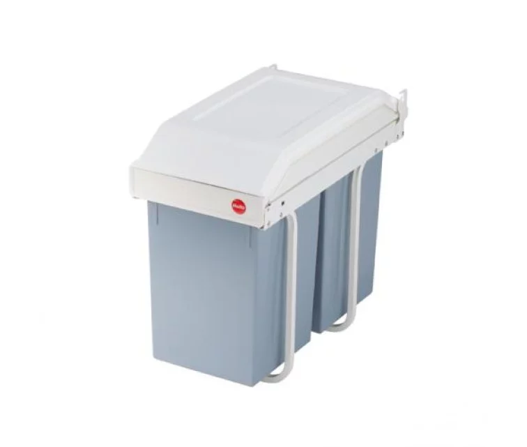Hailo spintelės šiukšliadėžė Multi-Box Duo, kreminė, 2x14l, L dydžio Hailo spintelės šiukšliadėžė Multi-Box Duo, kreminė, 2x14l, L dydžio