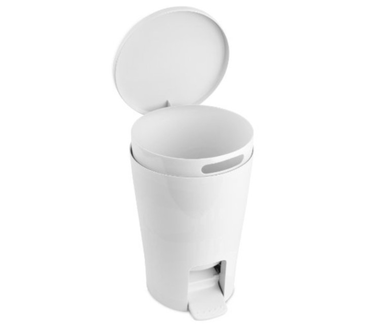 Bathroom pedal bucket 5L Diabolo white