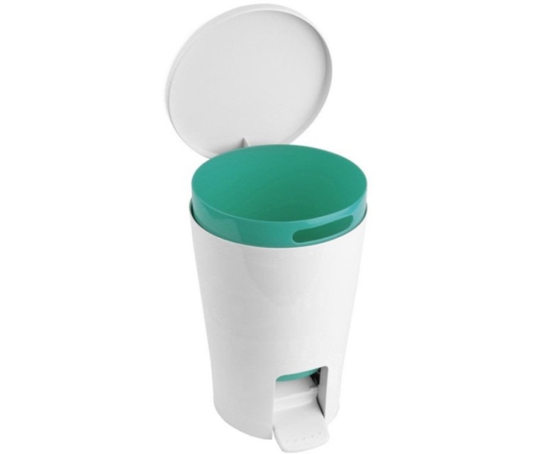 Bathroom pedal bucket 5L Diabolo green