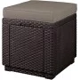 Garden chair/storage box Cube with cushion brown