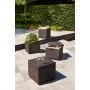 Garden chair/storage box Cube with cushion brown