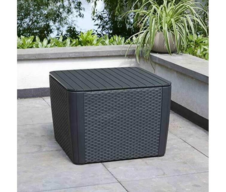 Garden table/storage box Luzon Plus grey