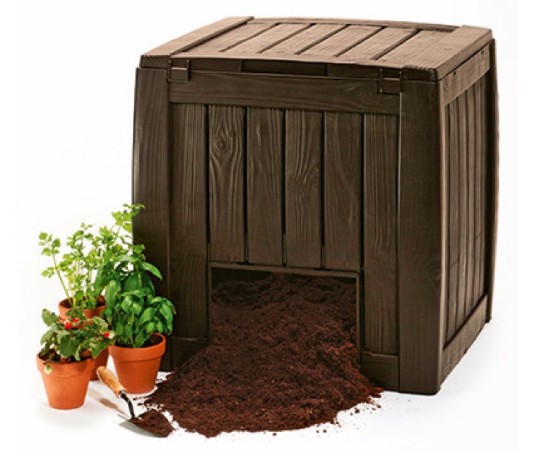 Ящик для компоста Deco Composter With Base 340L коричневый