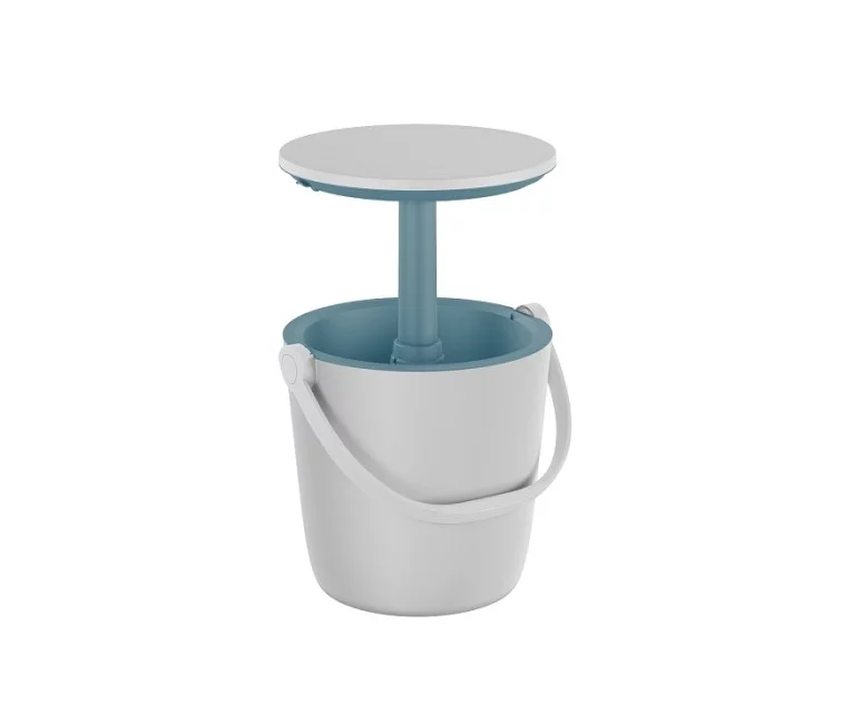 Mobilus lauko baro staliukas, 38x37-60 cm, baltas Sodo baras "Go Bar" baltas/mėlynas