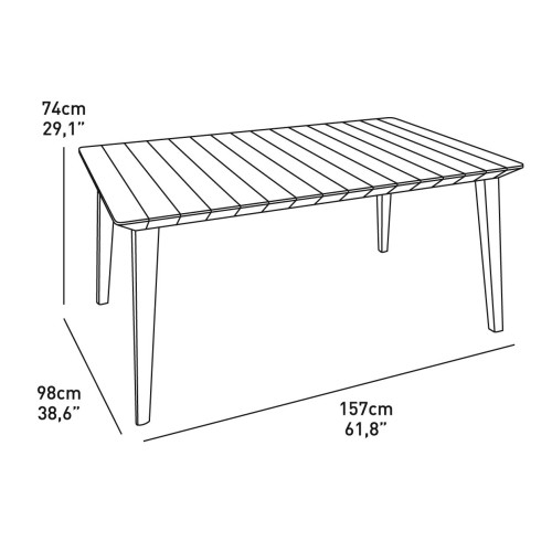 Garden table Lima 160 grey
