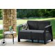 Dārza dīvāns divvietīgs Corfu Love Seat brūns Dārza dīvāns divvietīgs Corfu Love Seat brūns