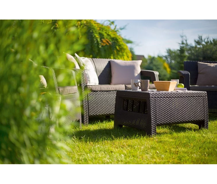 Lauko baldų komplektas Keter ALLiBERT Corfu set, rudas Lauko baldų komplektas Keter ALLiBERT Corfu set, rudas