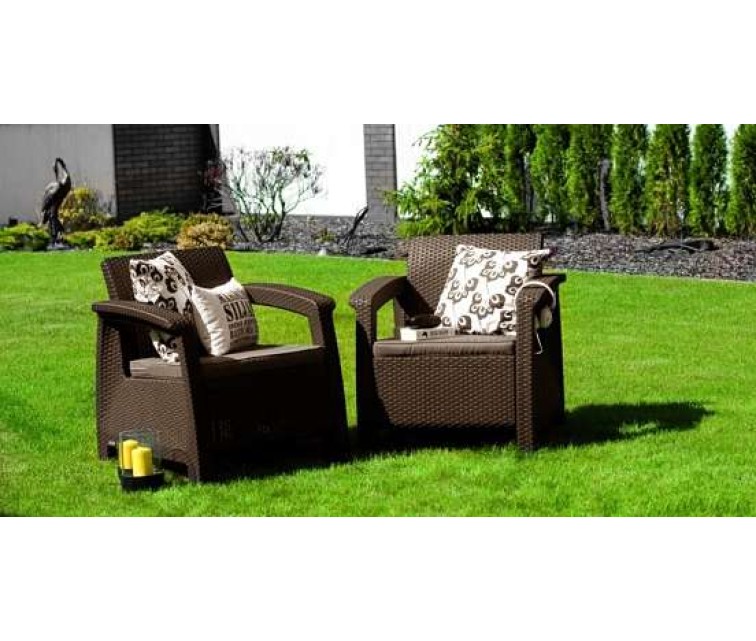 Садовые стулья Corfu Duo Set коричневый