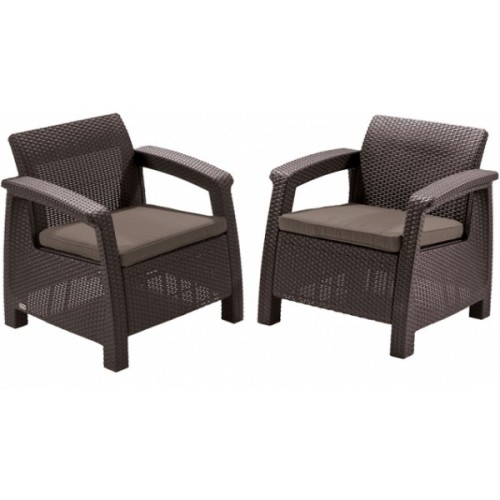 Садовые стулья Corfu Duo Set коричневый Садовые стулья Corfu Duo Set коричневый