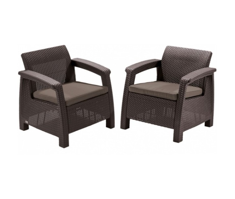 Садовые стулья Corfu Duo Set коричневый