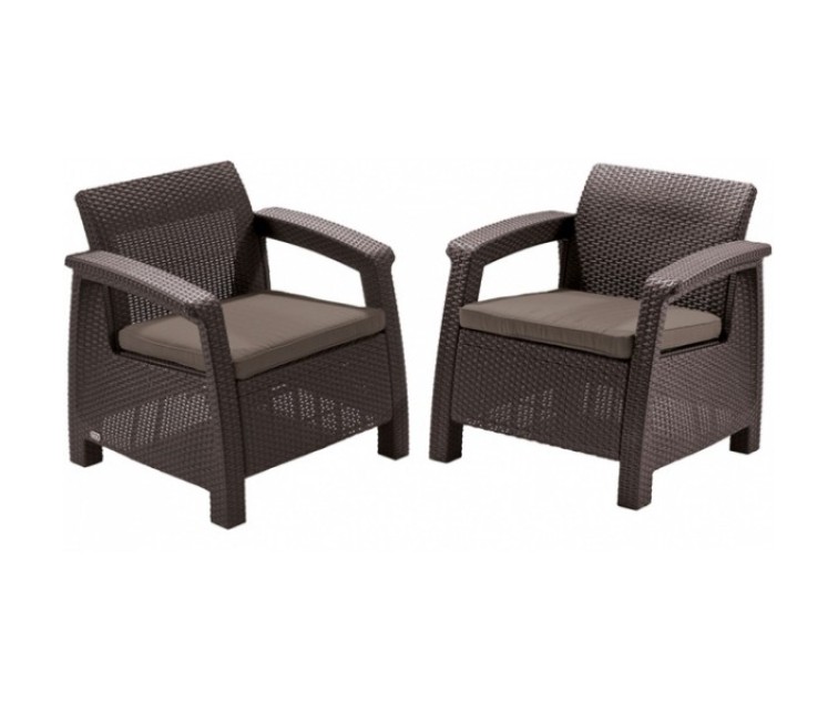 Garden chairs Corfu Duo Set brown