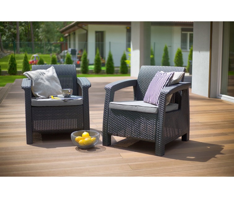 Garden chairs Corfu Duo Set grey