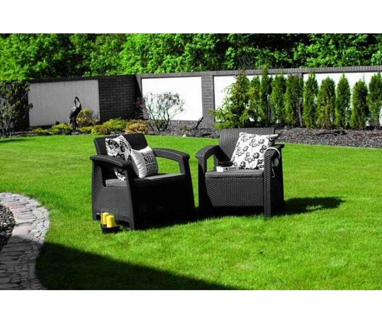 Garden chairs Corfu Duo Set grey