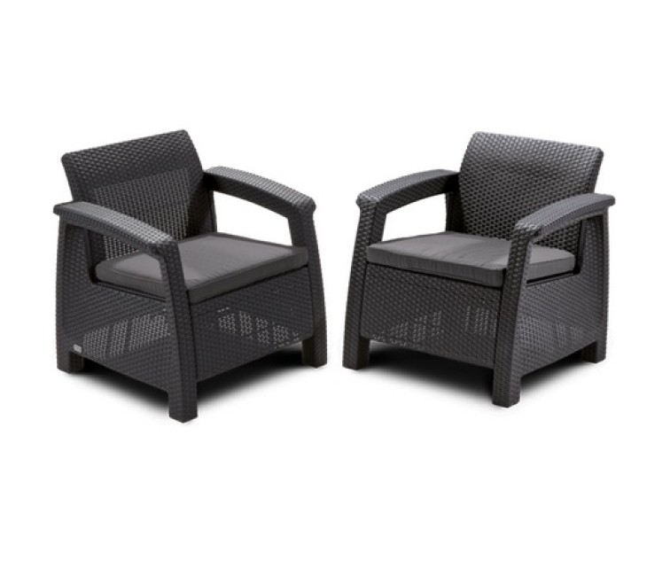 Garden chairs Corfu Duo Set grey