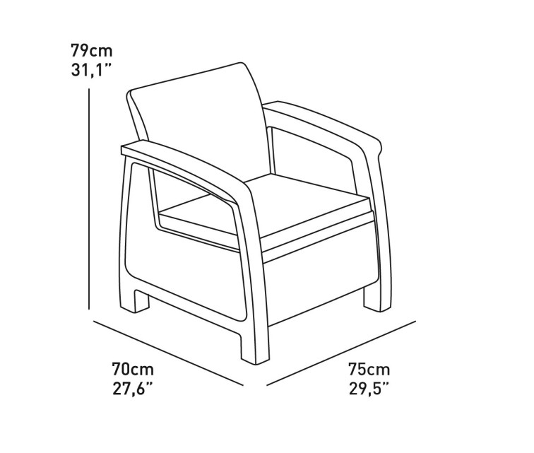 Garden furniture set Corfu Set grey