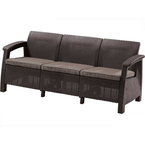 Dārza dīvāns trīsvietīgs Corfu Love Seat Max brūns Dārza dīvāns trīsvietīgs Corfu Love Seat Max brūns