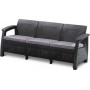 Садовый диван трехместный Corfu Love Seat Max серый