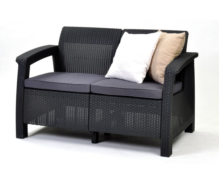 Garden sofa double Corfu Love Seat grey