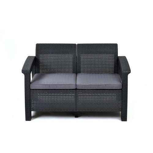 Lauko sofa Keter ALLiBERT Corfu Love Seat, pilka Lauko sofa Keter ALLiBERT Corfu Love Seat, pilka