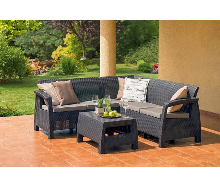 Garden furniture set Corfu Relax Set brown