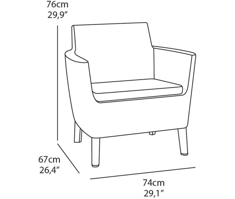 Комплект садовой мебели Salemo Balcony Set серый