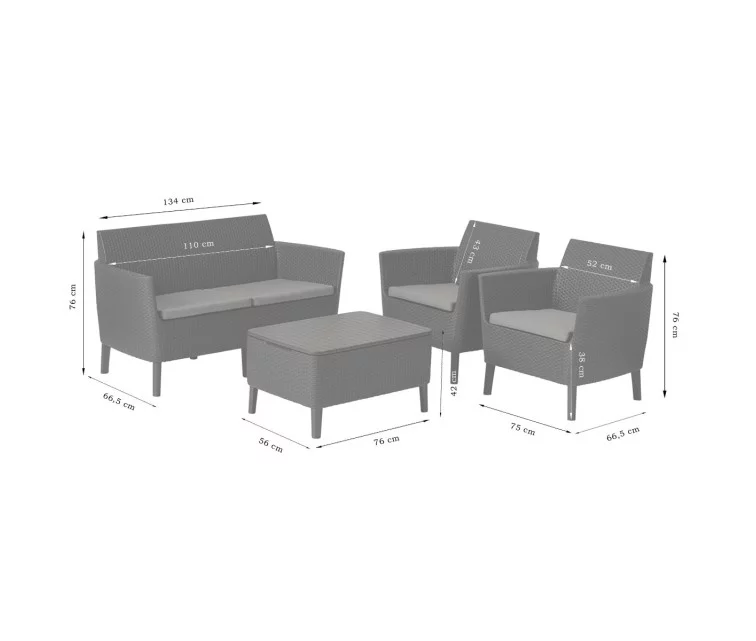 Garden furniture set Salemo Set brown Garden furniture set Salemo Set brown