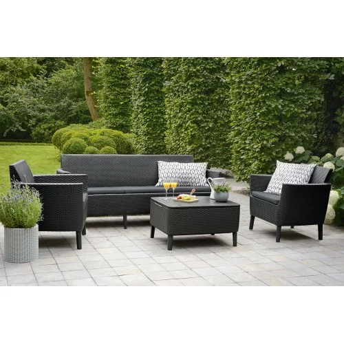Dārza mēbeļu komplekts Salemo 3 Seater Set pelēks
