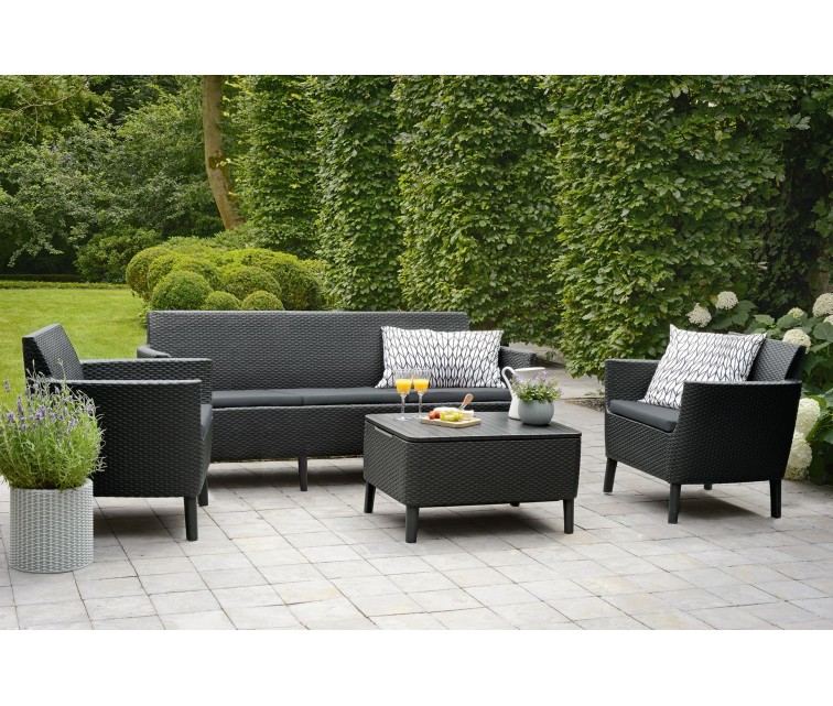 Garden furniture set Salemo 3 Seater Set grey