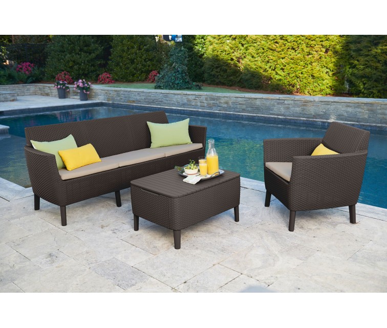 Garden furniture set Salemo 3 Seater Set grey