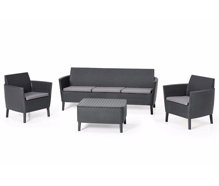 Dārza mēbeļu komplekts Salemo 3 Seater Set pelēks