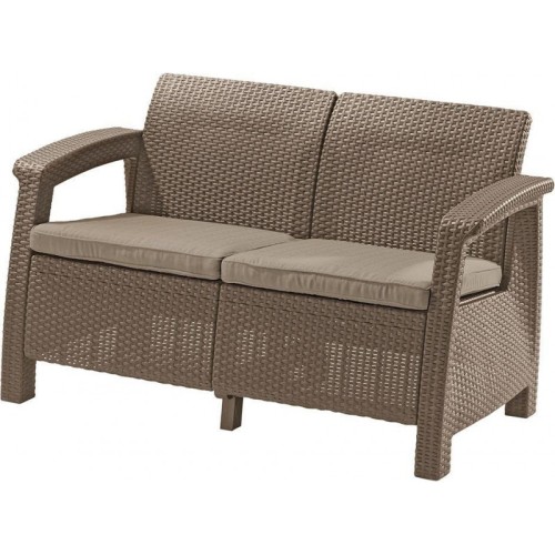 Dārza dīvāns divvietīgs Corfu Love Seat bēšs Dārza dīvāns divvietīgs Corfu Love Seat bēšs