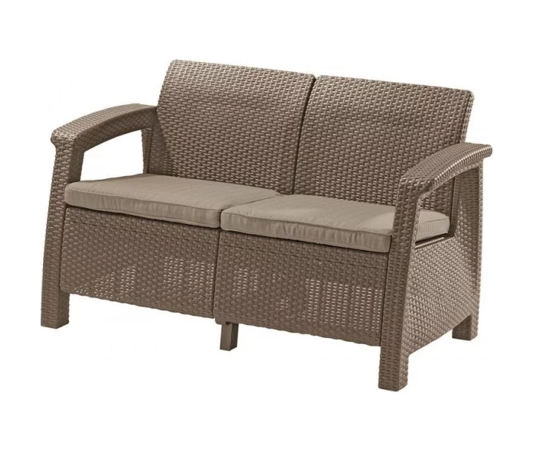 Dārza dīvāns divvietīgs Corfu Love Seat bēšs Dārza dīvāns divvietīgs Corfu Love Seat bēšs