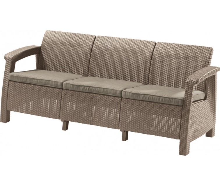 Corfu Love Seat Max beige three-seater garden sofa