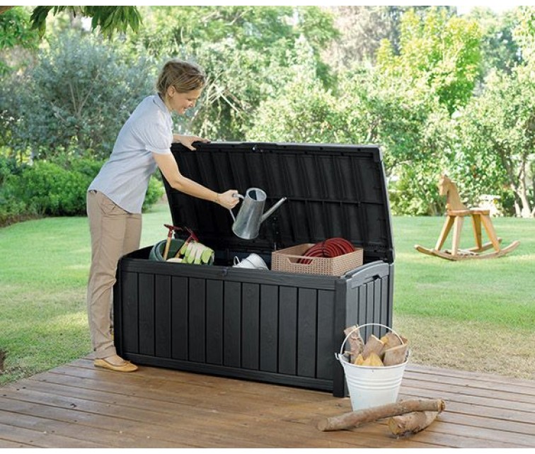 Dārza uzglabāšanas kaste / sols Glenwood Storage Box 390 L - pelēka