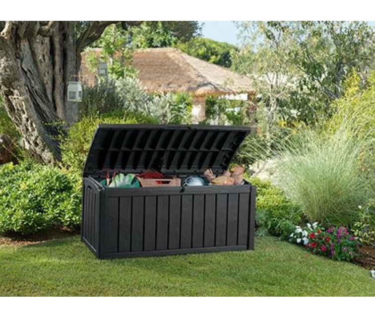 Dārza uzglabāšanas kaste / sols Glenwood Storage Box 390 L - pelēka