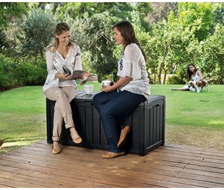 Dārza uzglabāšanas kaste / sols Glenwood Storage Box 390 L - pelēka