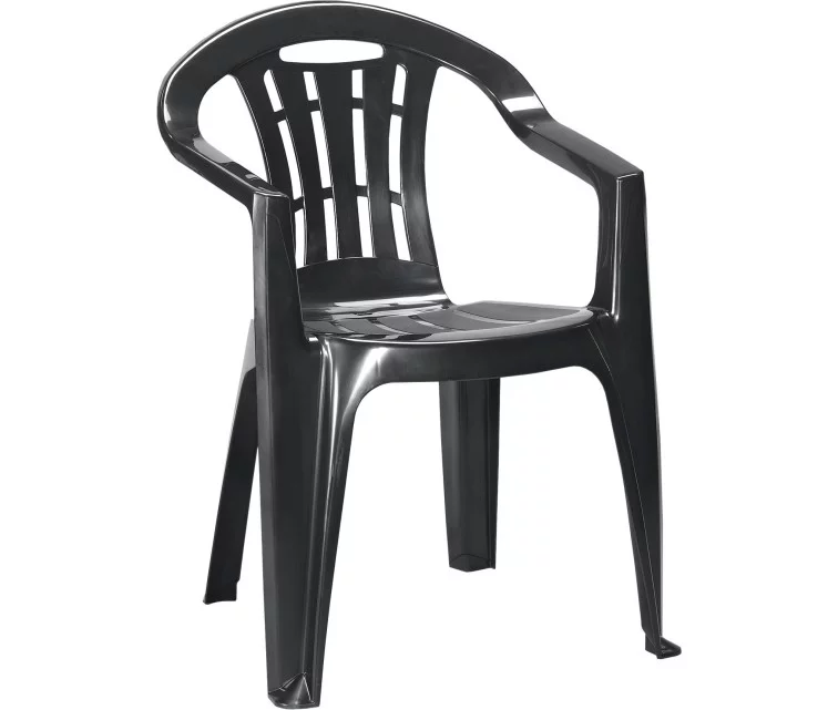Plastikinė kėdė 4living Curver Mallorca Graphite, tamsiai pilka Plastikinė kėdė 4living Curver Mallorca Graphite, tamsiai pilka