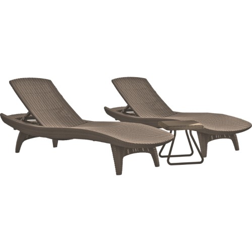 Sun lounger set 2 pieces + table Pacific beige Sun lounger set 2 pieces + table Pacific beige
