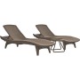 Sun lounger set 2 pieces + table Pacific beige