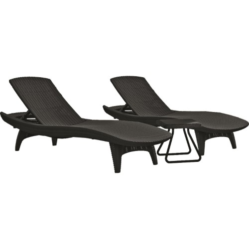 Sun lounger set 2 pcs + table Pacific grey Sun lounger set 2 pcs + table Pacific grey