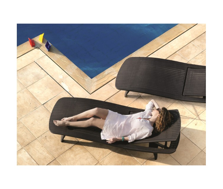 Sun lounger set 2 pcs + table Pacific grey