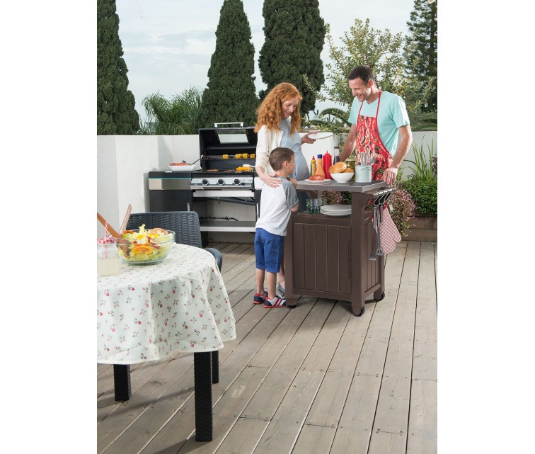 ( WITHOUT PACKAGING + ASSEMBLED ) Grill table Unity 105L grey