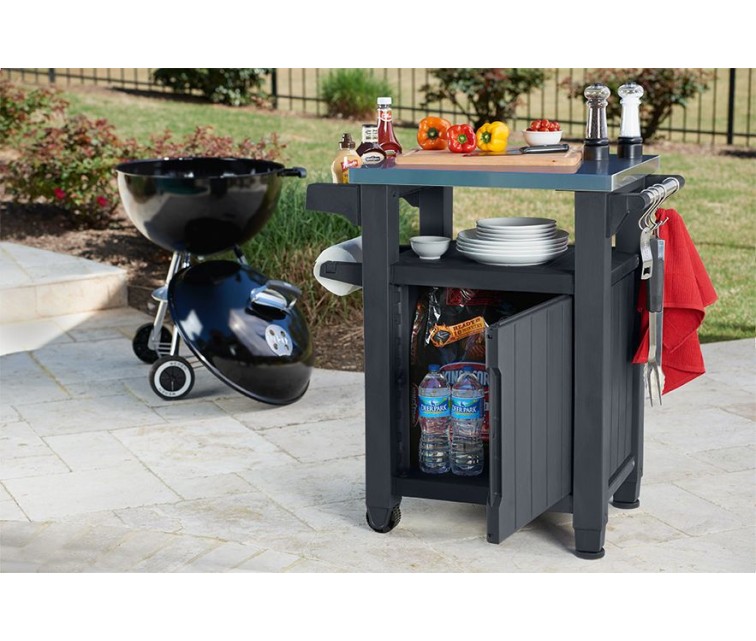 ( WITHOUT PACKAGING + ASSEMBLED ) Grill table Unity 105L grey