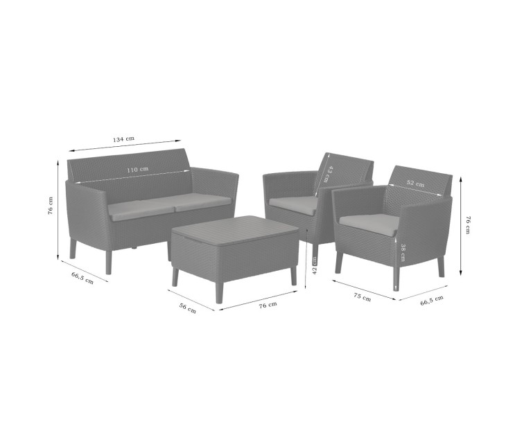 Garden furniture set Salemo Set grey