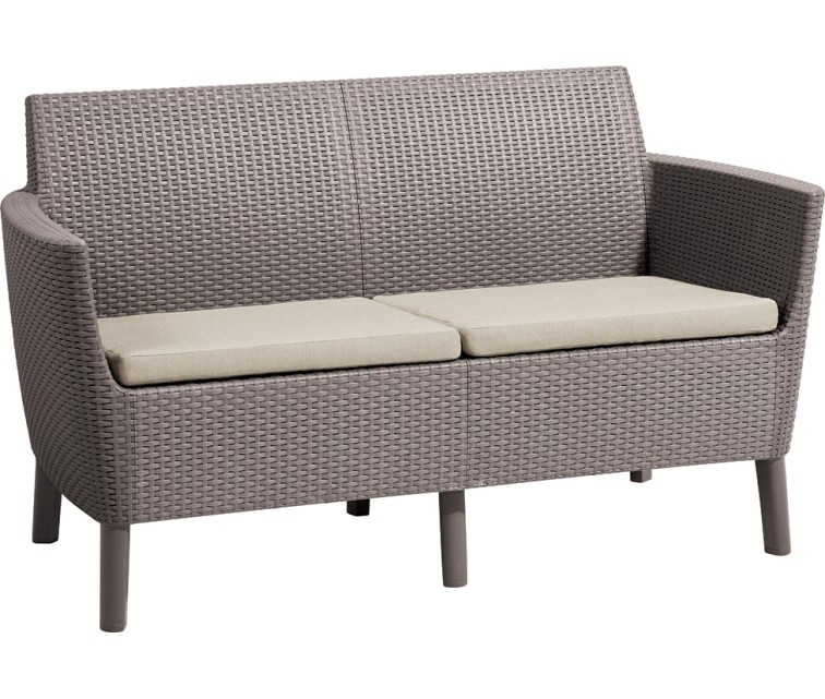 Dārza dīvāns divvietīgs Salemo 2 Seater Sofa bēšs