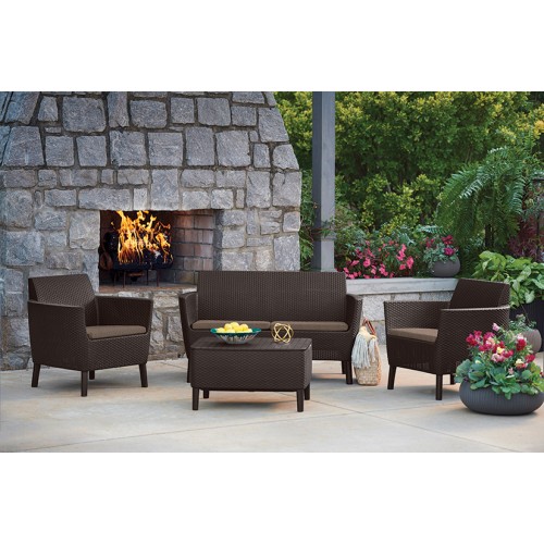 Sodo sofa dviems Salemo 2 vietų sofa smėlio spalvos Sodo sofa dviems Salemo 2 vietų sofa smėlio spalvos