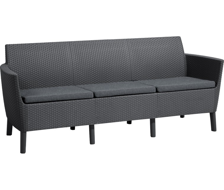 Dārza dīvāns trīsvietīgs Salemo 3 Seater Sofa pelēks