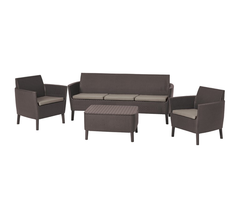 Garden furniture set Salemo 3 Seater Set brown