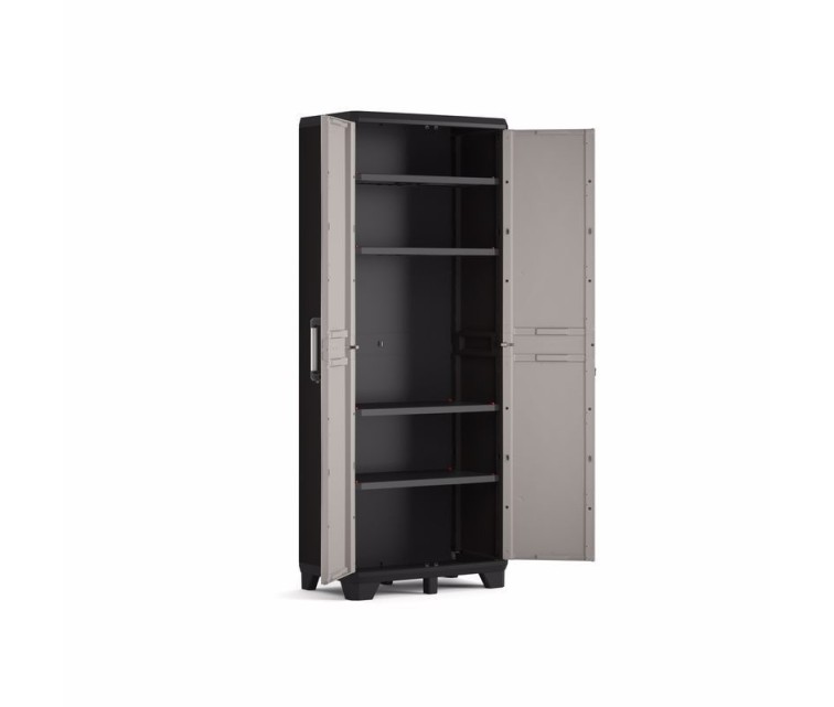 Skapis Pro Tall Cabinet 68x39x173cm pelēks/melns